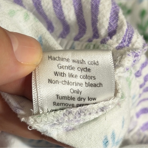 National 2X Floral Purple Stripe Short Sleeve Nightgown Lounge House Dress - Picture 8 of 9